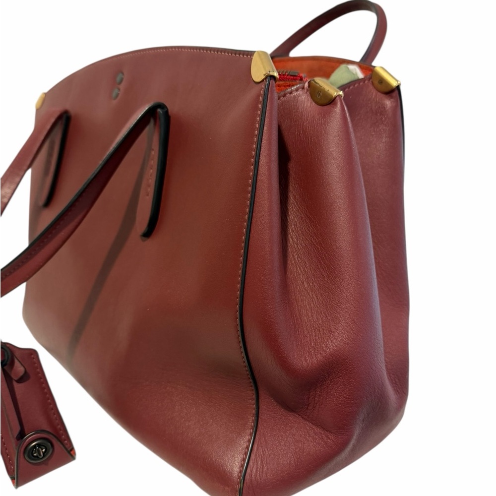 Coach Cooper Carryall Burgundy Oxblood Leather Bag Luxe Style 22821 - Picture 7 of 13